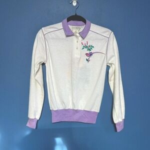 Vintage 1980s Polo Sweater Deadstock Women's Size Medium Mister Noah Purple